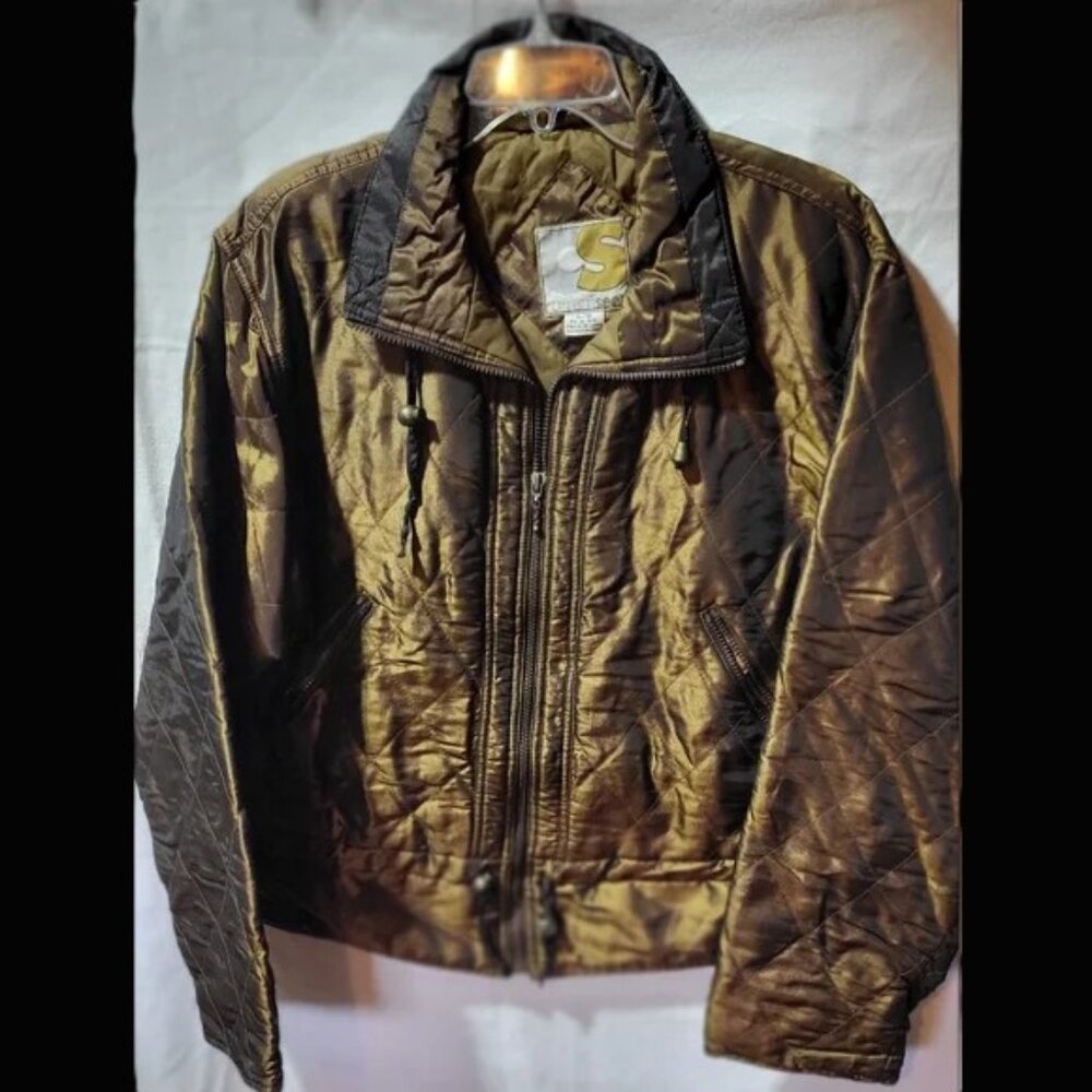 Current Seen gold/bronze  quilt jacket size Large